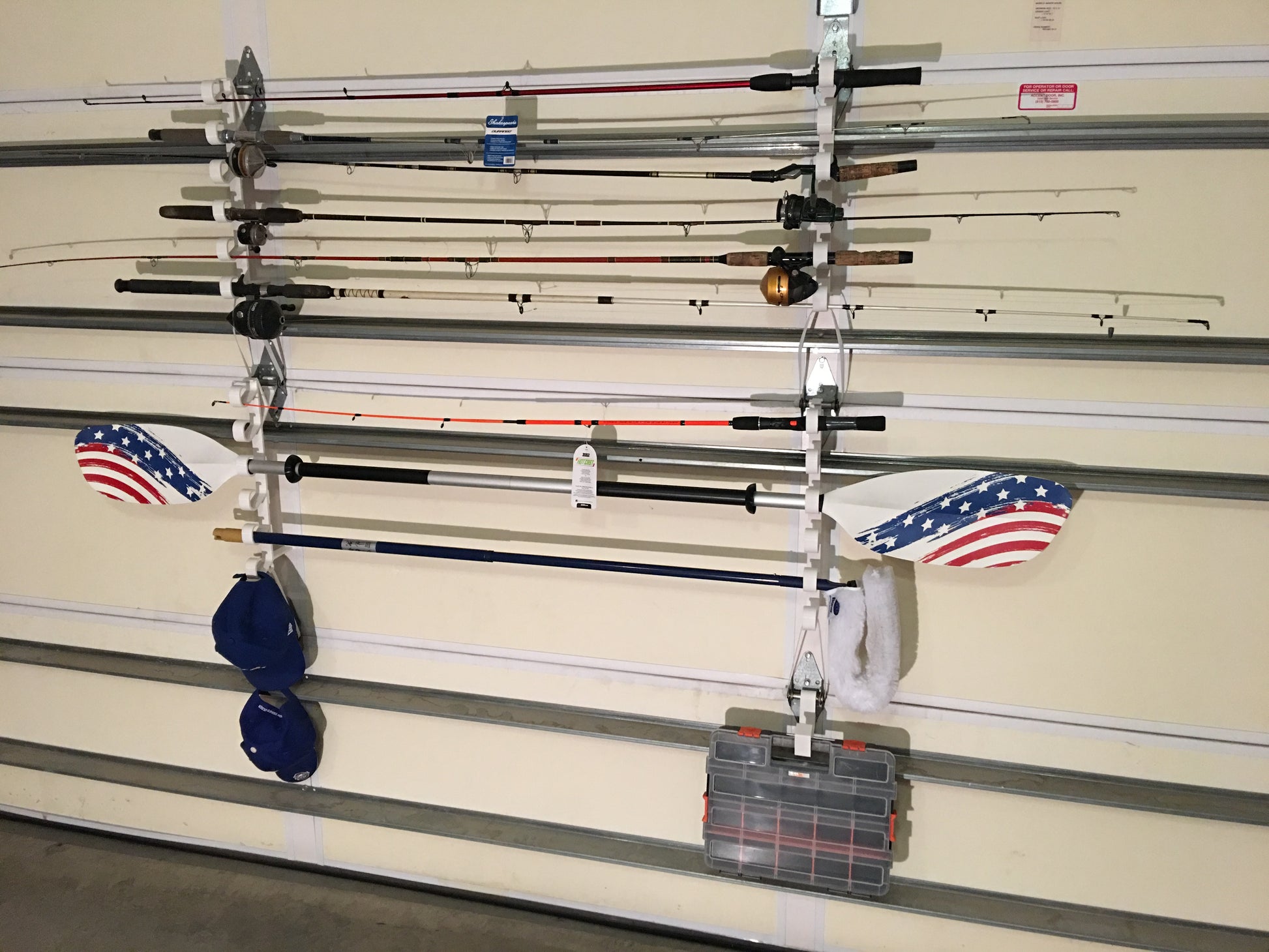 Garage Storage Garage Door Storage HOOKS RACKS for Fishing Rods, Paddl –  Fourth Wall Solutions