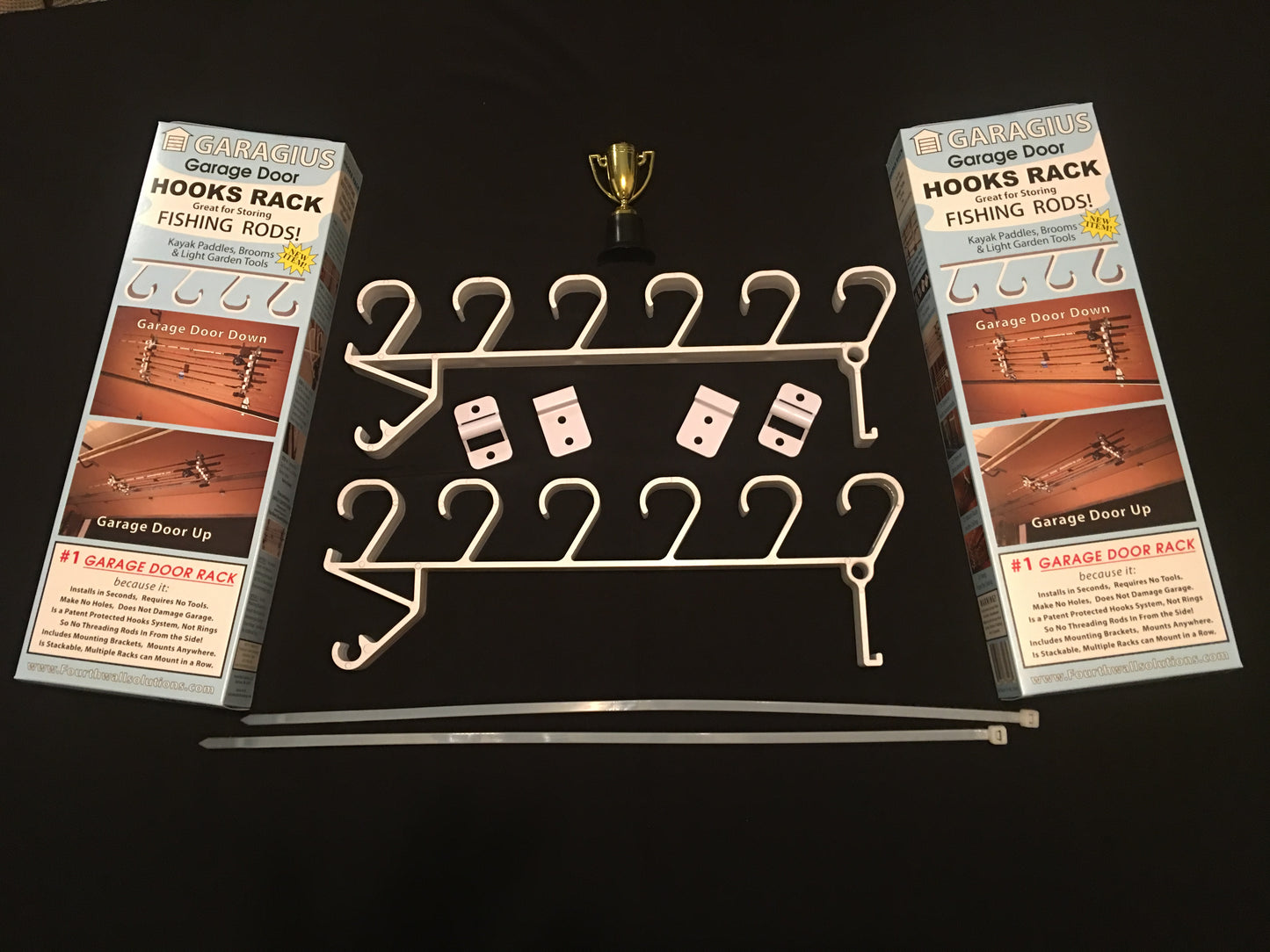 Garage Storage Garage Door Storage HOOKS RACKS for Fishing Rods, Paddles, Garden Tools